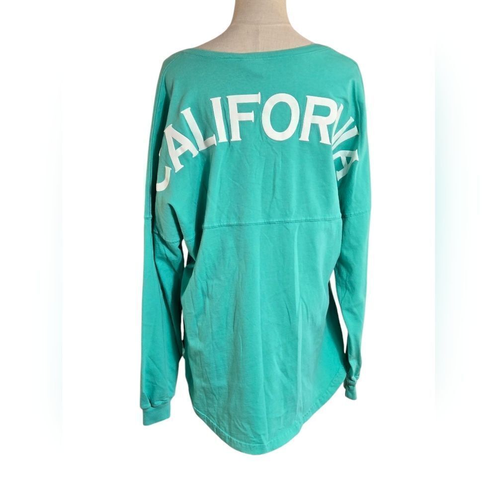 Spirit Jersey Teal Long Sleeve California Oversized Tee Shirt Top